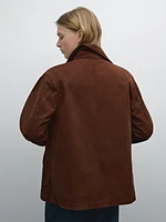 Russet cotton jacket with pocket details