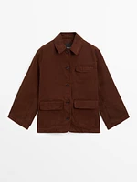 Russet cotton jacket with pocket details