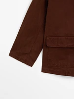 Russet cotton jacket with pocket details