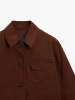 Russet cotton jacket with pocket details