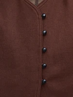 Linen blend waistcoat with buttons