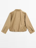 Oversize cotton blend cape jacket