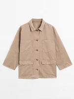 Cotton blend jacket with pocket details