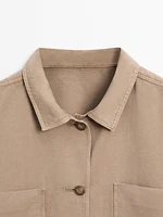 Cotton blend jacket with pocket details