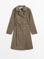 100% cotton trench coat