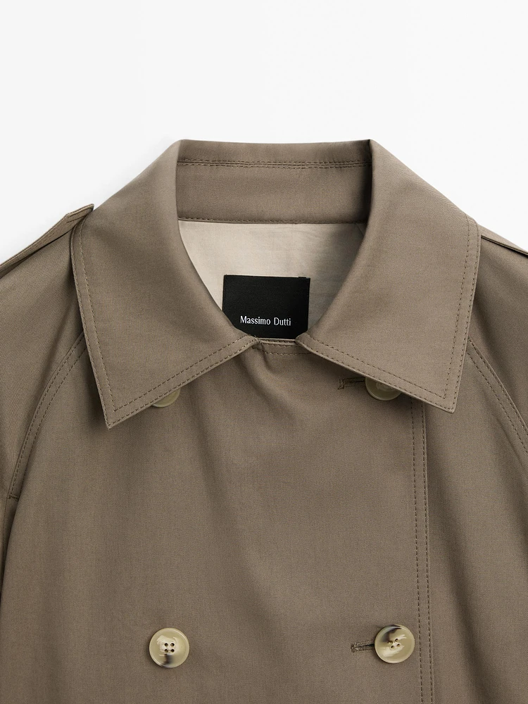 100% cotton trench coat