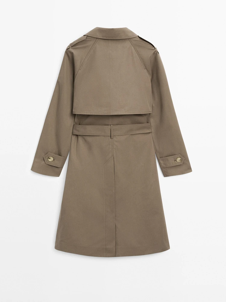 100% cotton trench coat