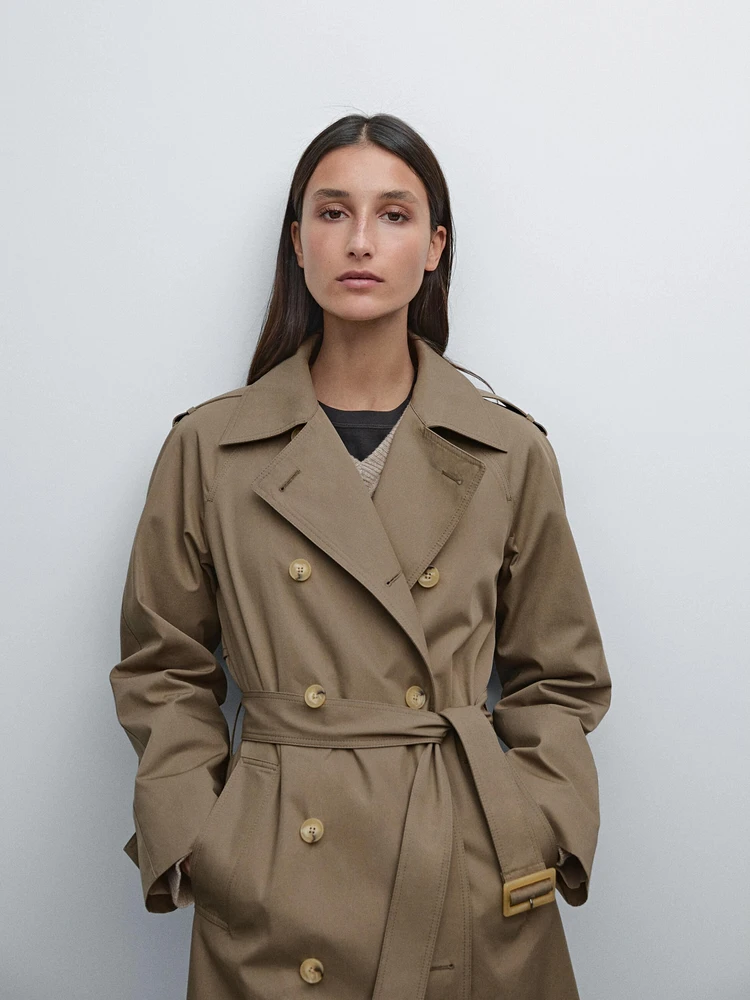 100% cotton trench coat