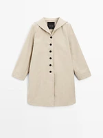 100% cotton sailor collar trench coat