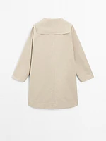 100% cotton sailor collar trench coat