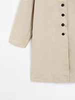 100% cotton sailor collar trench coat