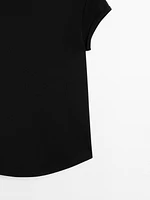 100% cotton T-shirt with rounded hem