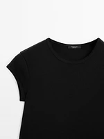 100% cotton T-shirt with rounded hem