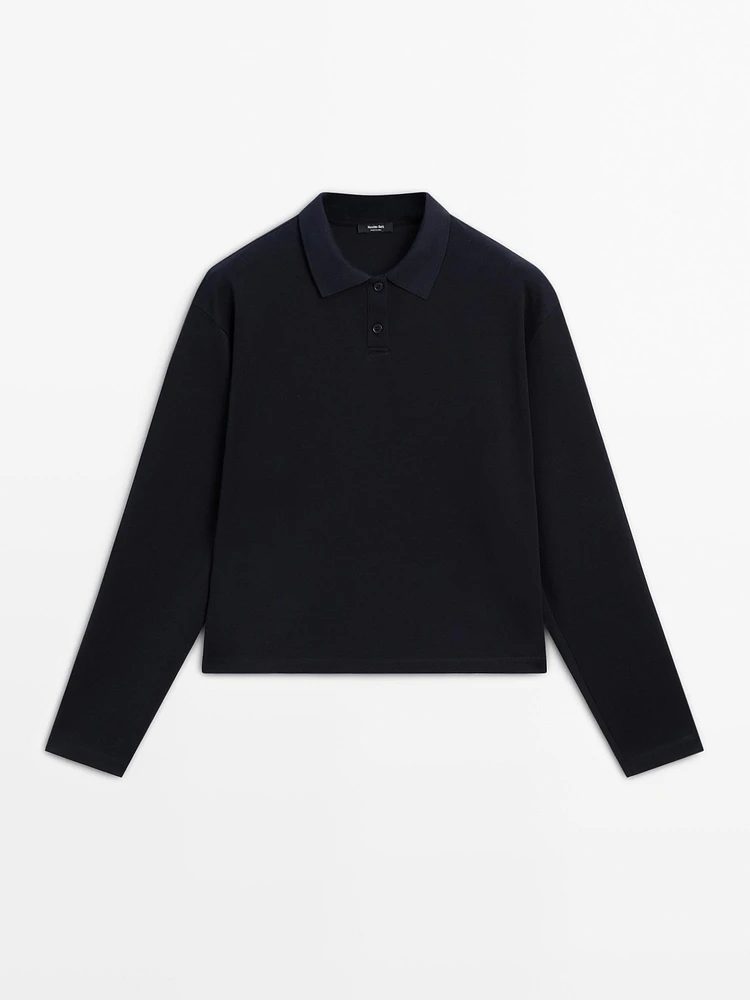 Mercerised cotton polo T-shirt