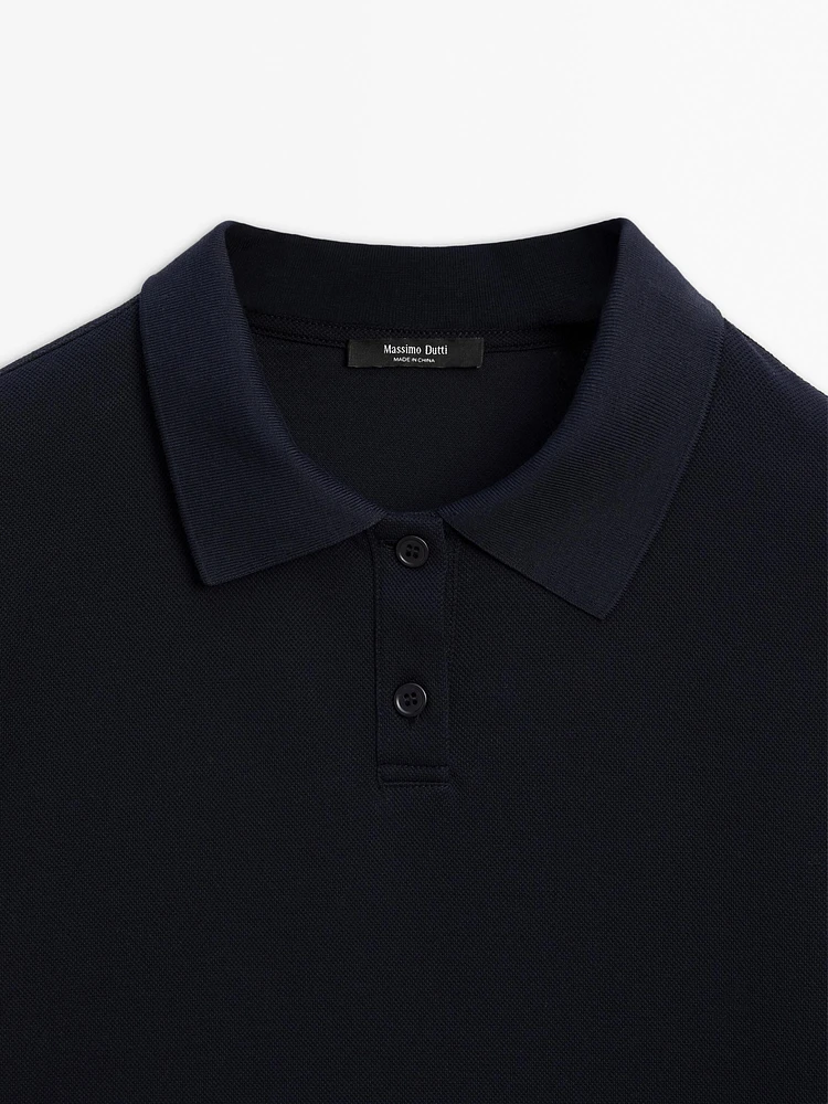 Mercerised cotton polo T-shirt