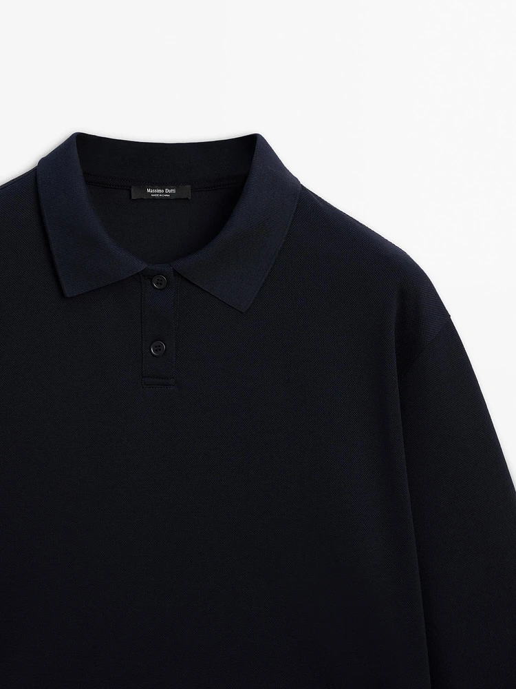 Mercerised cotton polo T-shirt