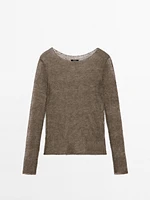 Sweater with open knit detail