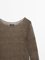 Sweater with open knit detail