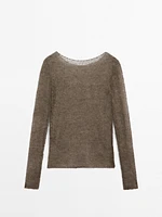 Sweater with open knit detail