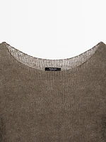 Sweater with open knit detail