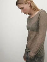 Sweater with open knit detail