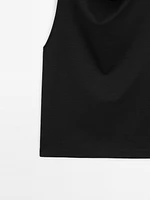 Funnel neck top with draped detail