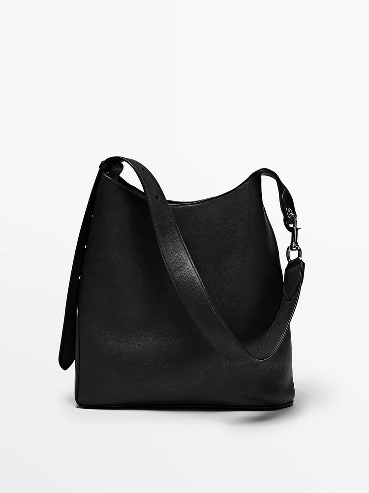 Soft nappa bucket bag