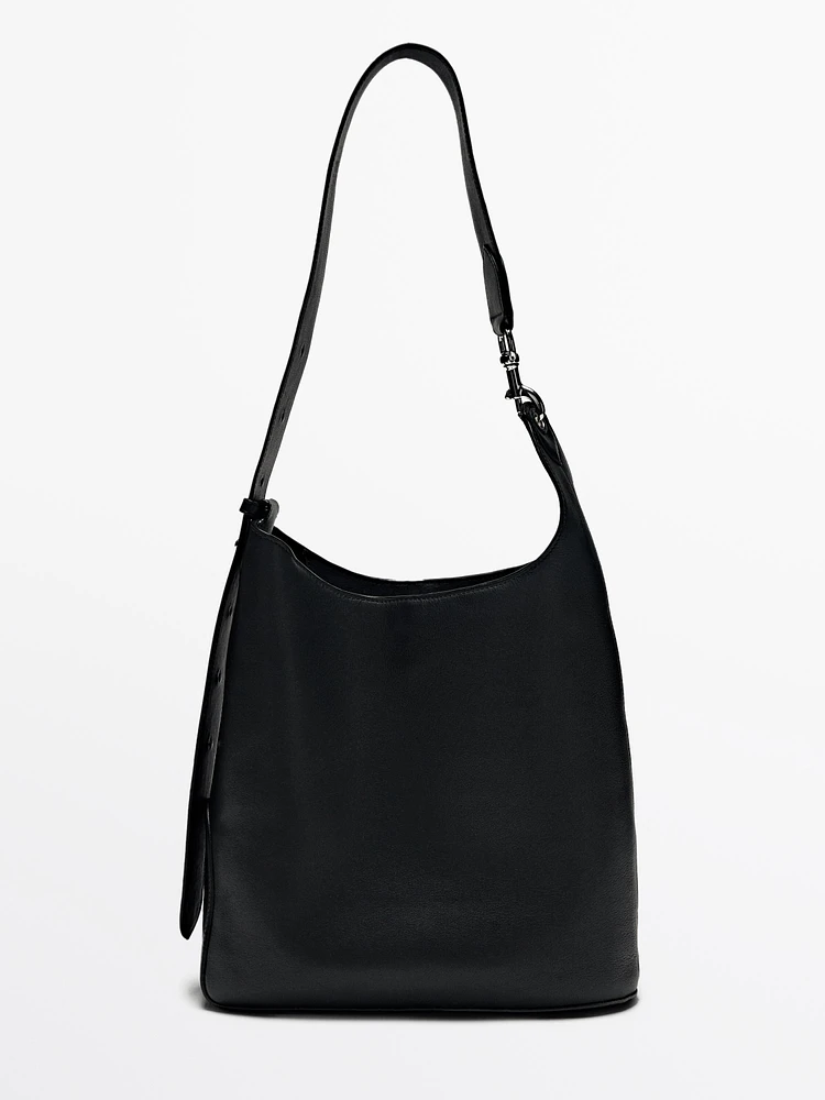 Soft nappa bucket bag