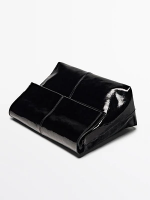 Crackled nappa mini flap bag