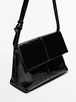 Crackled nappa mini flap bag