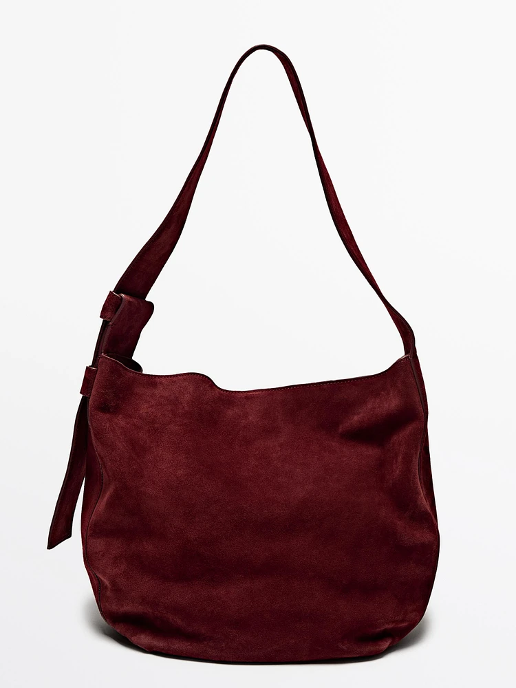 Sac porté épaule en cuir et croûte de cuir