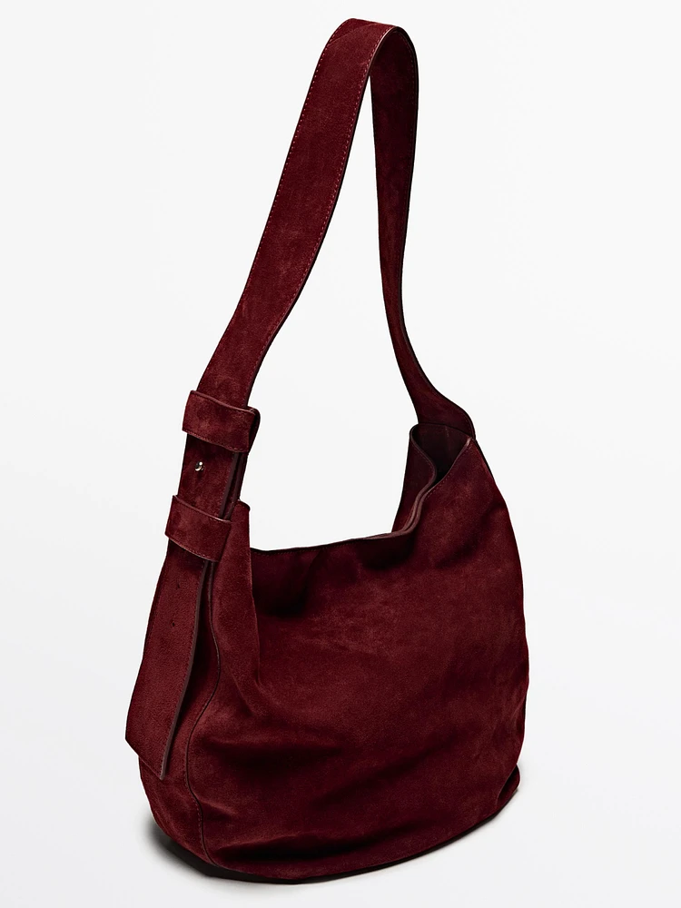 Sac porté épaule en cuir et croûte de cuir