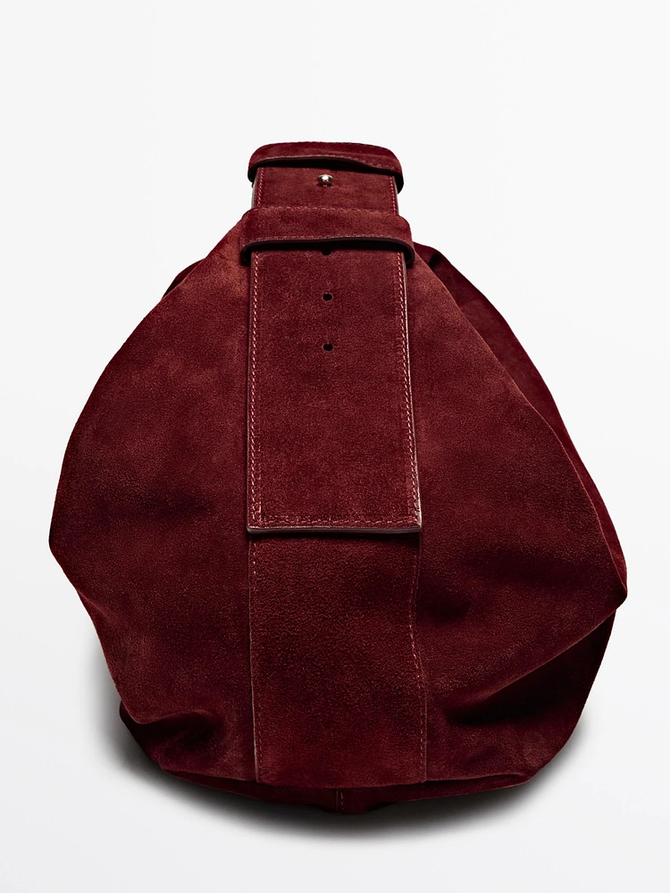 Sac porté épaule en cuir et croûte de cuir