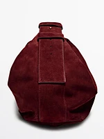 Split suede shoulder bag