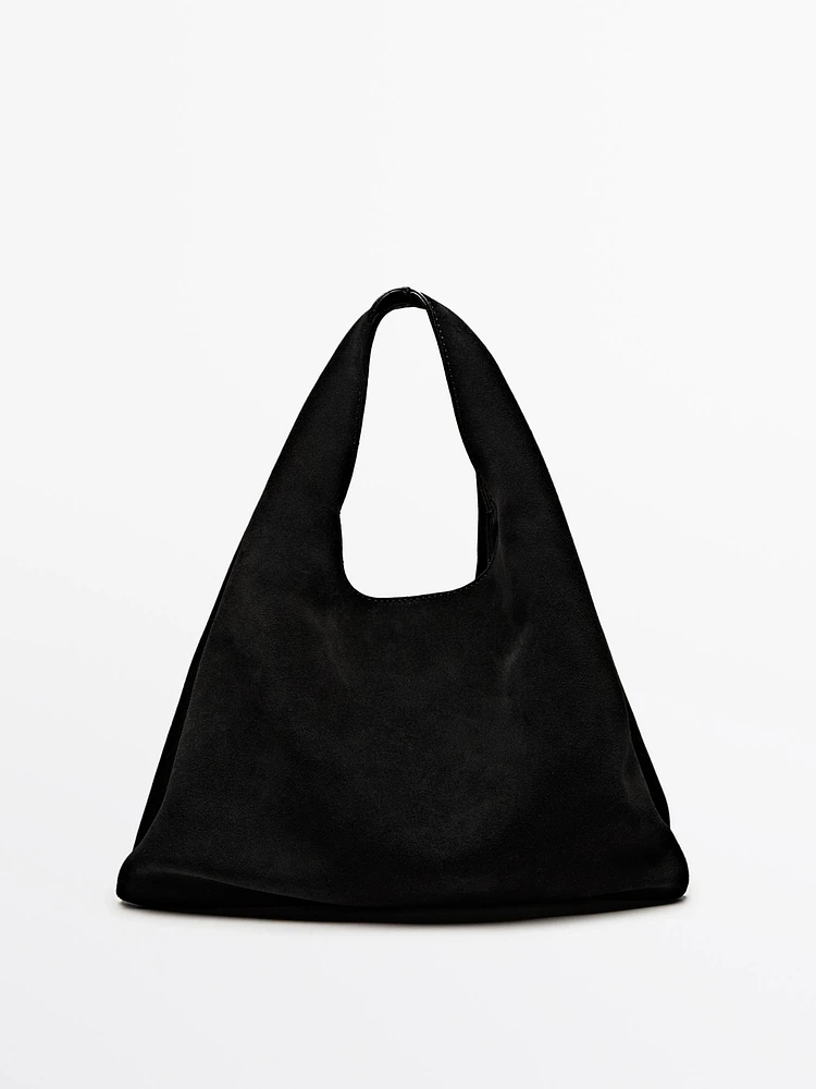 Split suede mini bag