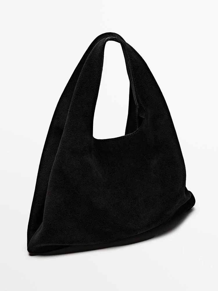 Split suede mini bag