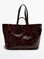 Nappa leather maxi shopper bag