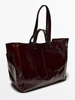 Nappa leather maxi shopper bag