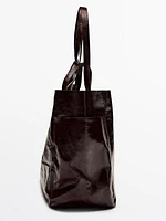 Nappa leather maxi shopper bag