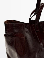 Nappa leather maxi shopper bag