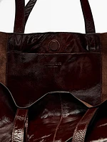 Nappa leather maxi shopper bag