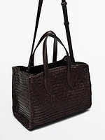 Medium braided nappa satchel bag