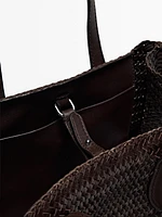 Medium braided nappa satchel bag