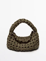 Split suede braided mini bag