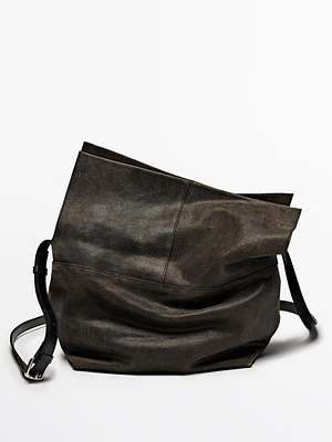 Sac flap effet usé en cuir nappa