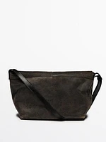 Distressed nappa leather flap bag