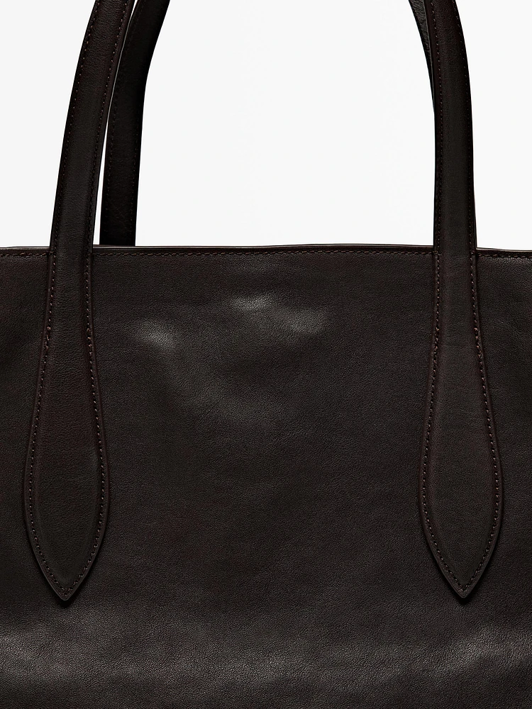 Nappa leather maxi tote bag