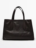 Nappa leather maxi tote bag