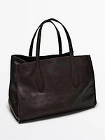 Nappa leather maxi tote bag