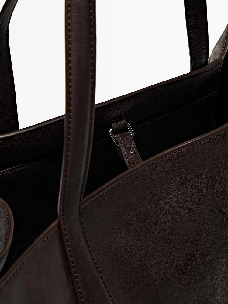 Nappa leather maxi tote bag